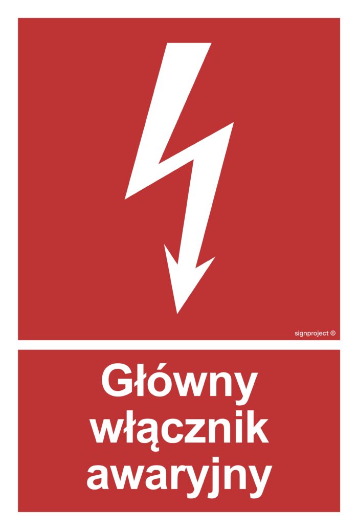 BC035 Główny włącznik awaryjny - arkusz 9 naklejek