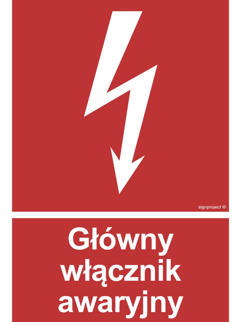 BC035 Główny włącznik awaryjny - arkusz 9 naklejek