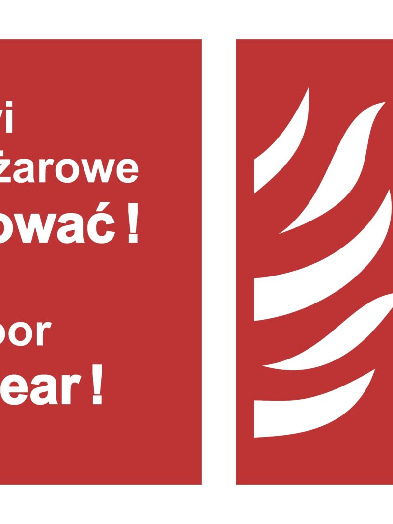 BC049 Drzwi przeciwpożarowe, Nie blokować ! Fire door, Keep clear ! prawostronne