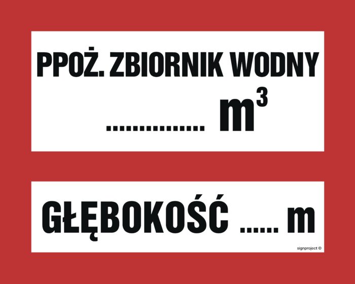 BC117 Ppoż.zbiornik wody ... m3 głębokość zbiornika ... m