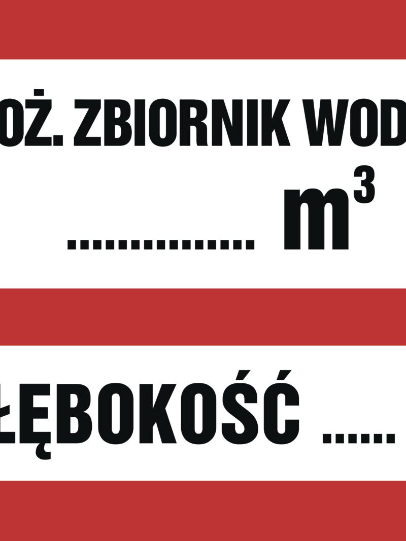 BC117 Ppoż.zbiornik wody ... m3 głębokość zbiornika ... m