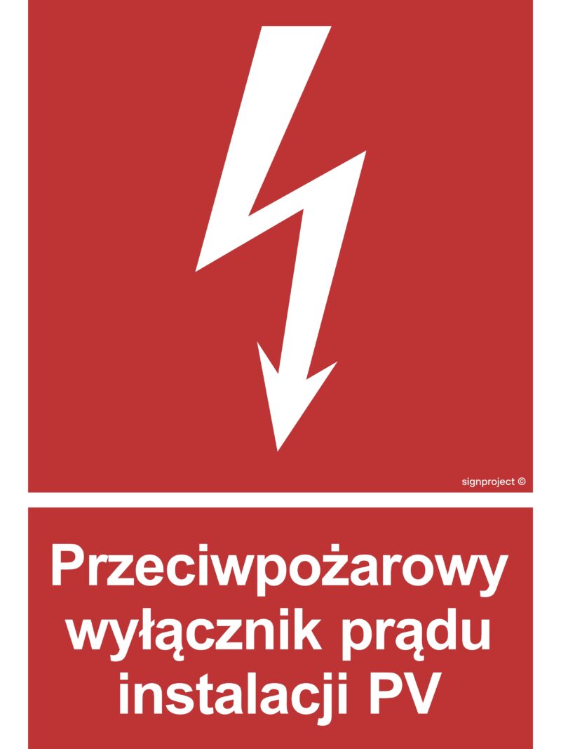 BC145 Przeciwpożarowy wyłącznik prądu instalacji PV - arkusz 9 naklejek