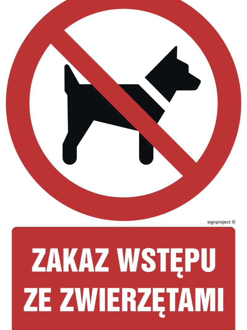 GC007 Zakaz wstępu ze zwierzętami - arkusz 9 naklejek