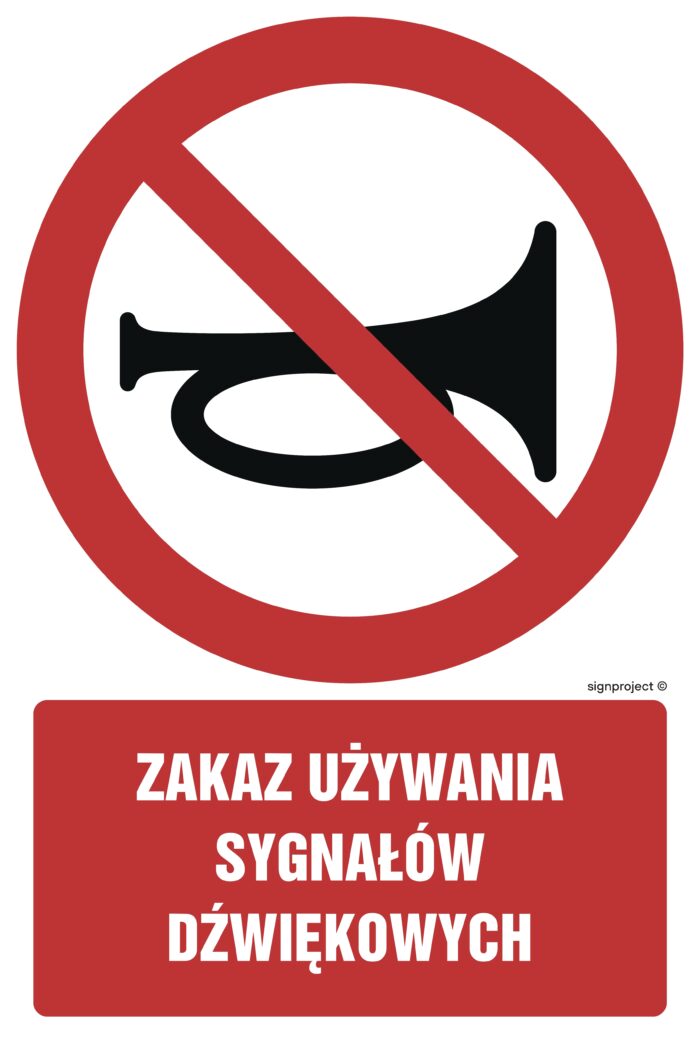 GC021 Zakaz używania sygnałów dźwiękowych - arkusz 9 naklejek