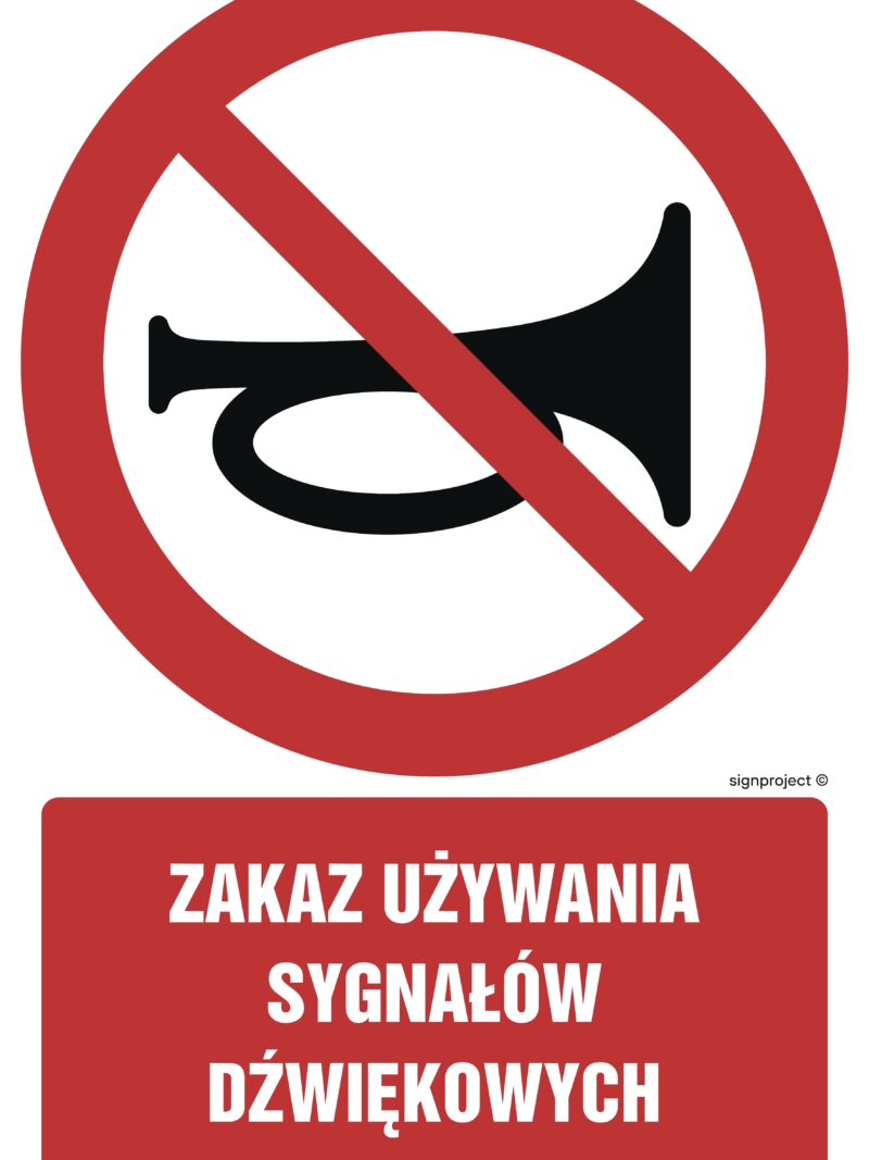 GC021 Zakaz używania sygnałów dźwiękowych - arkusz 9 naklejek