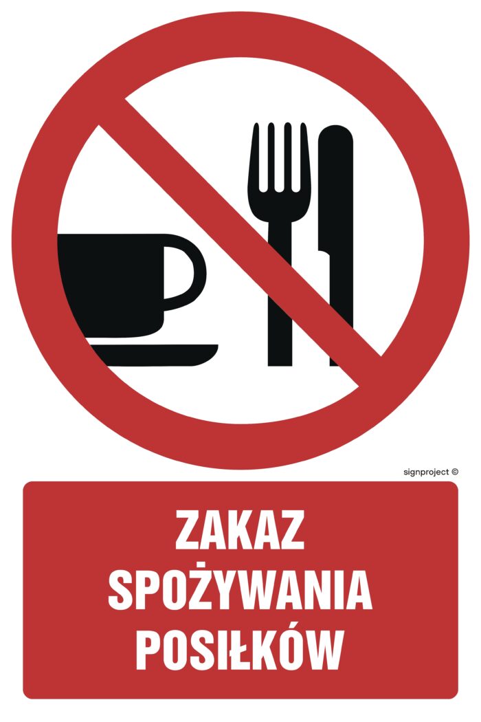 GC024 Zakaz spożywania posiłków - opakowanie 10 sztuk