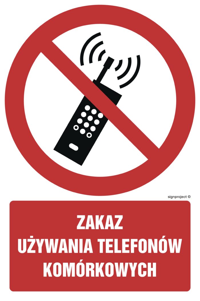 GC030 Zakaz używania telefonów komórkowych - opakowanie 10 sztuk