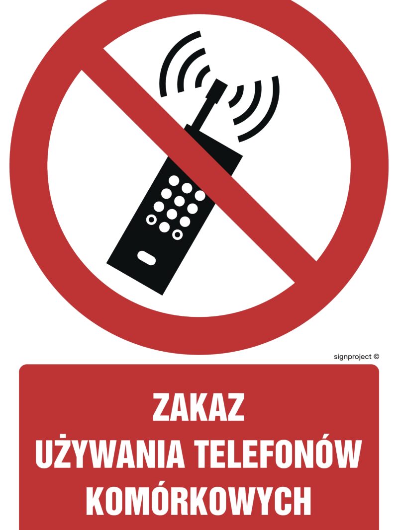 GC030 Zakaz używania telefonów komórkowych - arkusz 9 naklejek