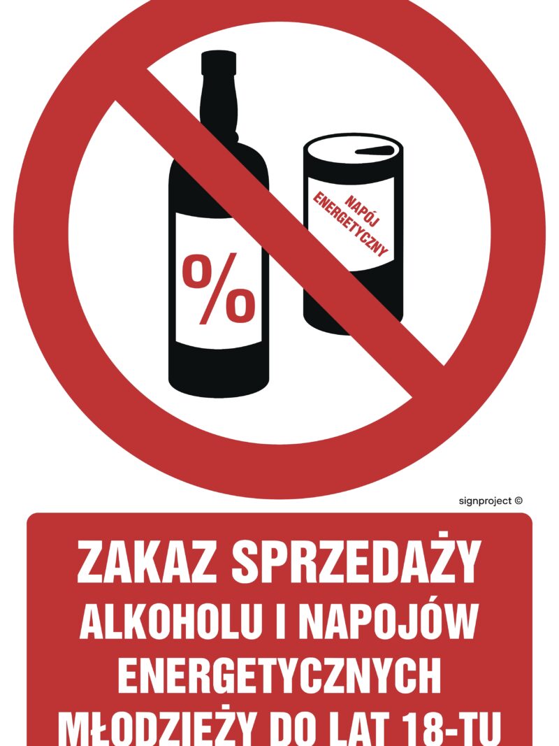 GC092 Zakaz sprzedaży alkoholu i napojów energetycznych młodzieży do lat 18-tu