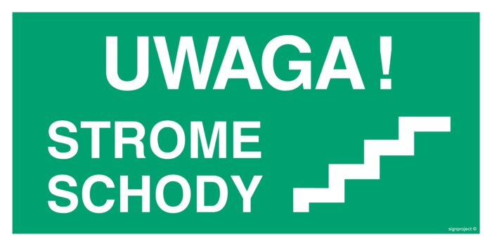 AC024 Uwaga! Strome schody prawostronne