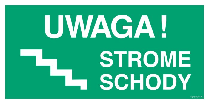 AC025 Uwaga! Strome schody lewostronne