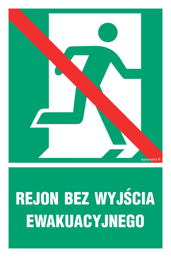 AC027 Rejon bez wyjścia ewakuacyjnego prawostronny