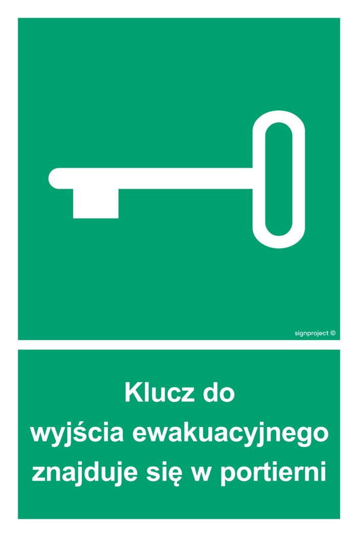 AC067 Klucz do wyjścia ewakuacyjnego znajduje się w portierni