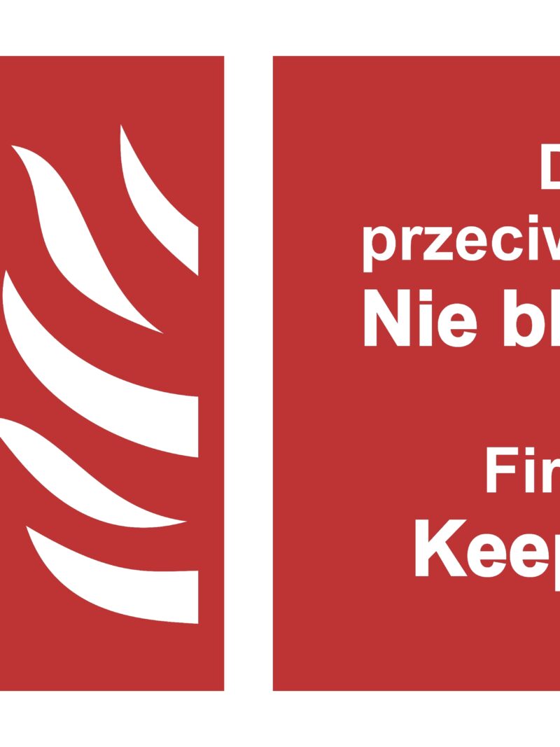 BC050 Drzwi przeciwpożarowe, Nie blokować ! Fire door, Keep clear ! lewostronne