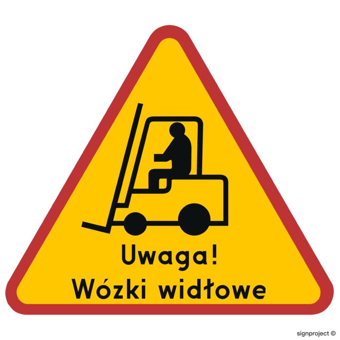 GE028 Uwaga! Wózki widłowe - arkusz 12 naklejek