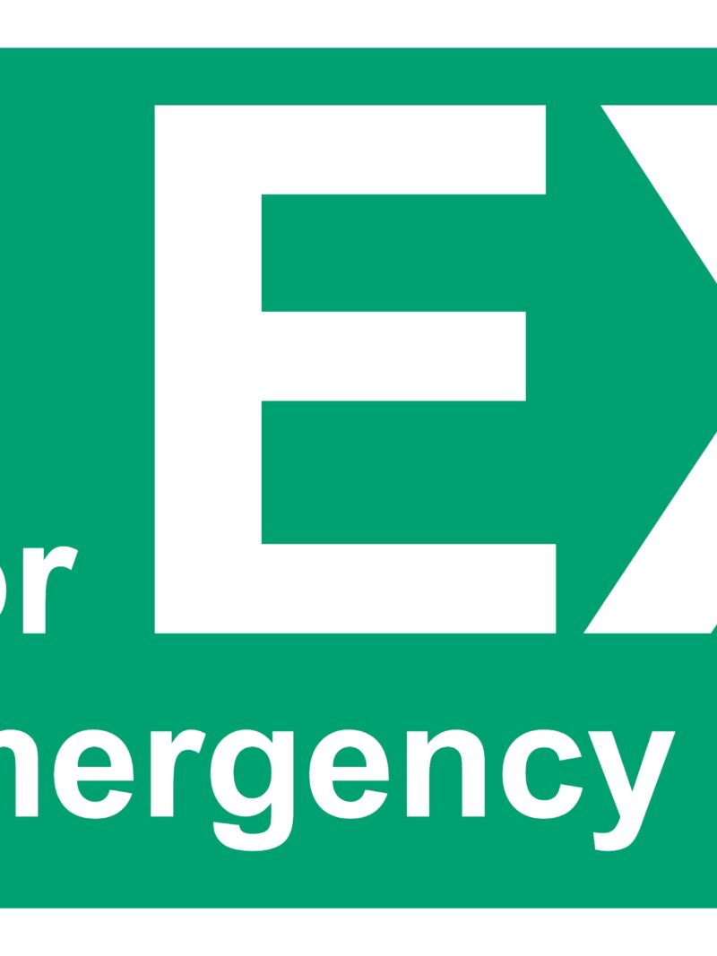 FB162 Exit for emergency use only, left side