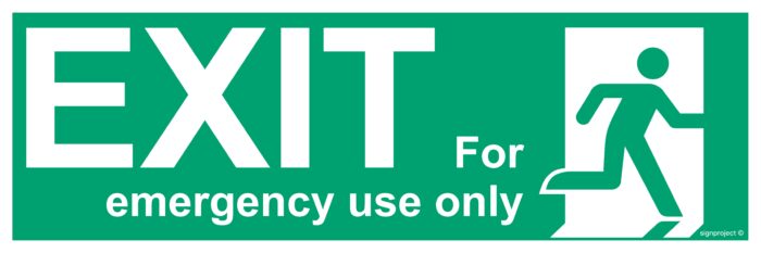 FB163 Exit for emergency use only, right side