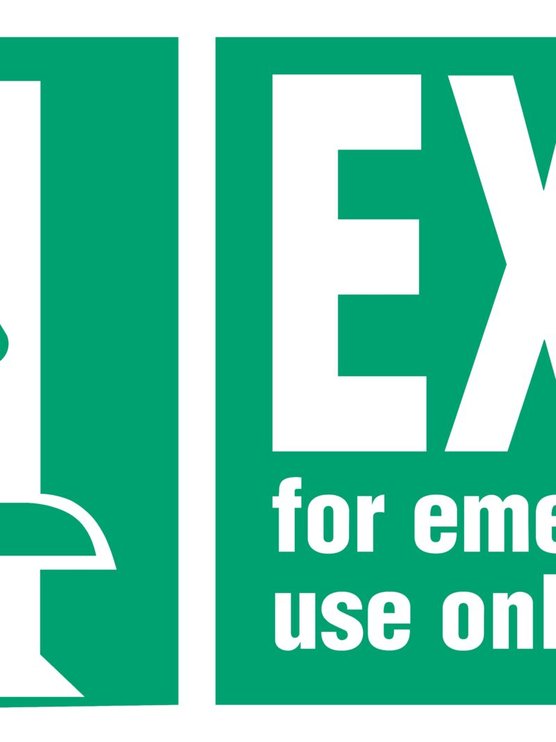 FB187 EXIT for emergency use only left