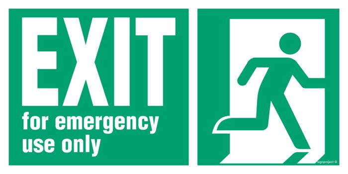 FB188 EXIT for emergency use only right