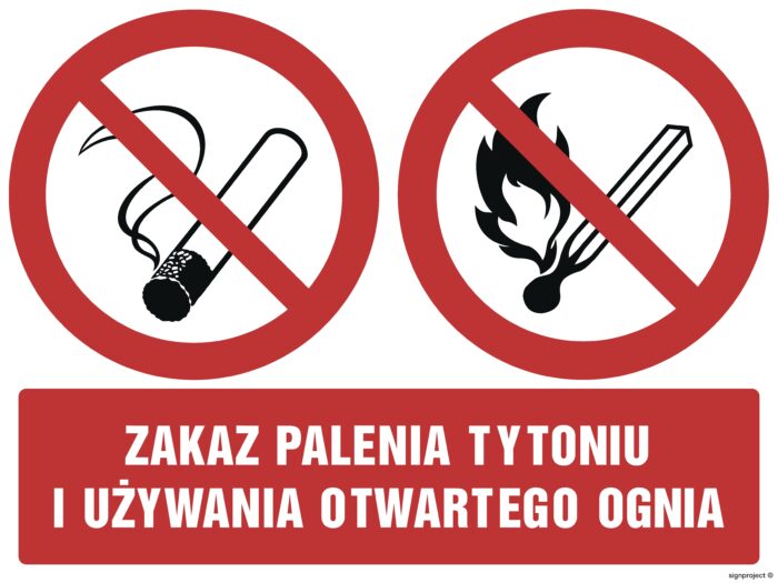 GM033 Zakaz palenia tytoniu i używania otwartego ognia