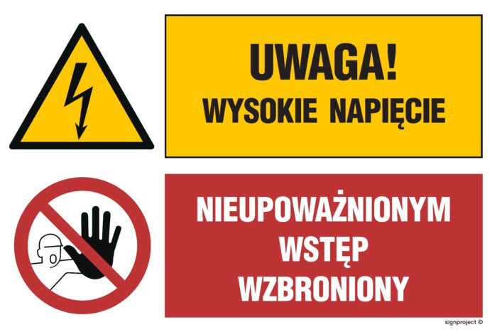 GN003 Uwaga! Wysokie napięcie Nieupoważnionym wstęp wzbroniony