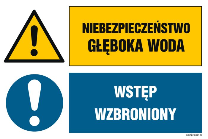 GN005 Niebezpieczeństwo Głęboka woda Wstęp wzbroniony