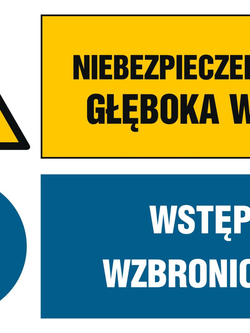 GN005 Niebezpieczeństwo Głęboka woda Wstęp wzbroniony