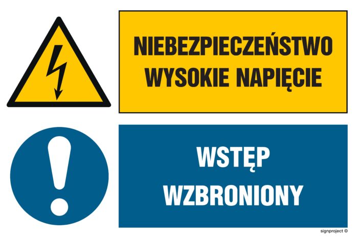 GN006 Niebezpieczeństwo Wysokie napięcie Wstęp wzbroniony