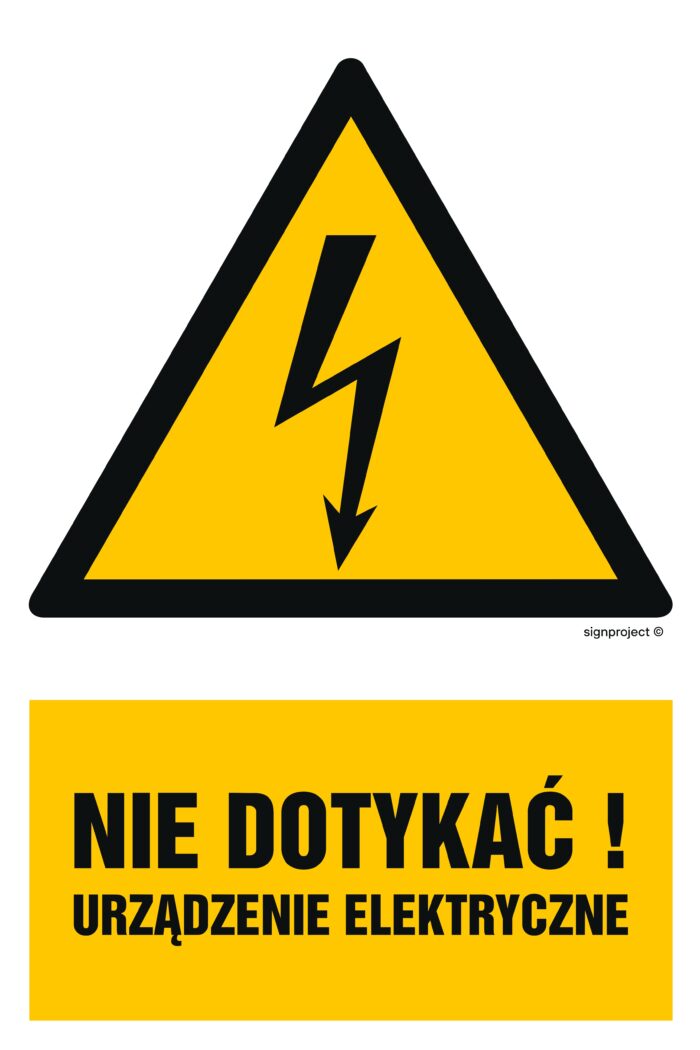 HA001 Nie dotykać! Urządzenie elektryczne - arkusz 9 naklejek