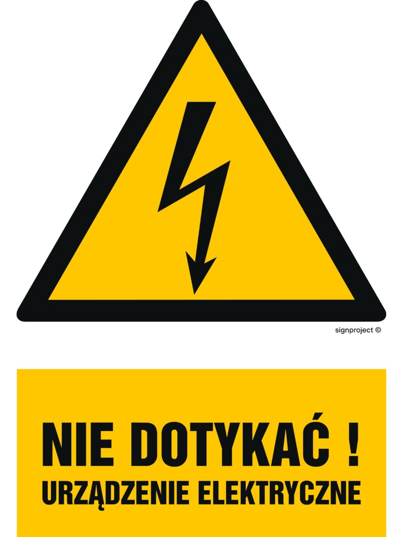 HA001 Nie dotykać! Urządzenie elektryczne - arkusz 9 naklejek