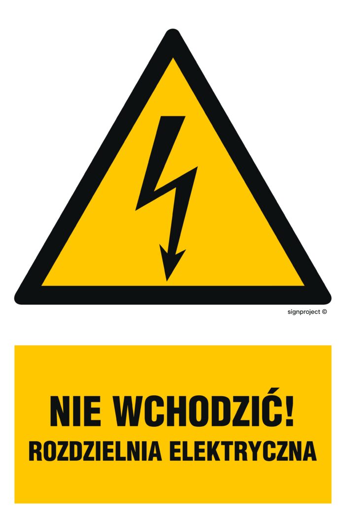 HA030 Nie wchodzić ! Rozdzielnia Elektryczna - arkusz 9 naklejek