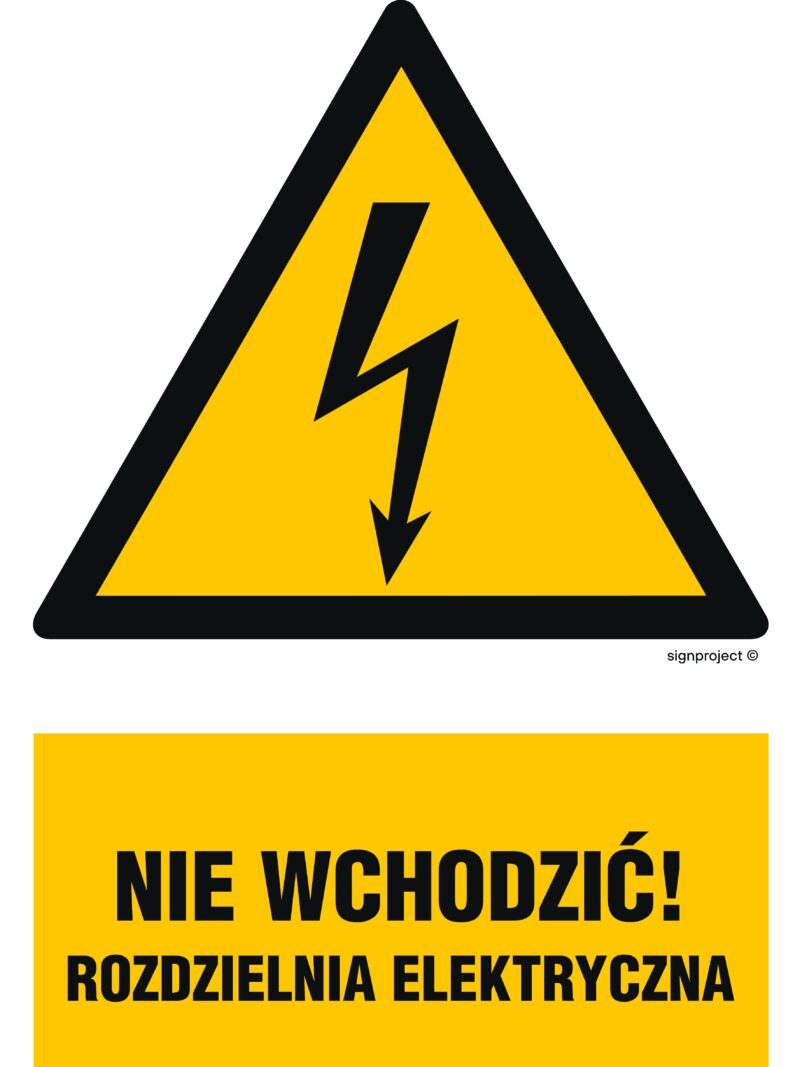 HA030 Nie wchodzić ! Rozdzielnia Elektryczna - arkusz 9 naklejek