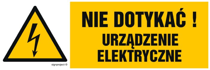 HB001 Nie dotykać! Urządzenie elektryczne - arkusz 8 naklejek - arkusz 8 naklejek