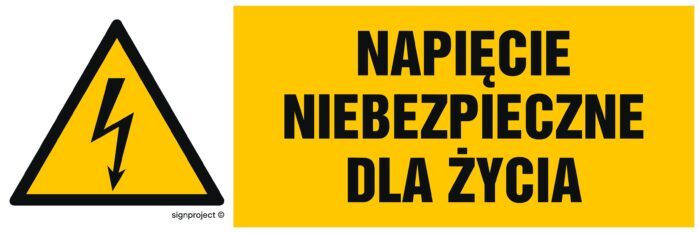 HB002 Napięcie niebezpieczne dla życia - arkusz 8 naklejek - arkusz 8 naklejek