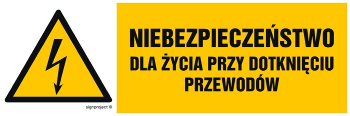 HB006 Niebezpieczeństwo dla życia przy dotykaniu urządzeń elektrycznych - arkusz 8 naklejek - arkusz 8 naklejek