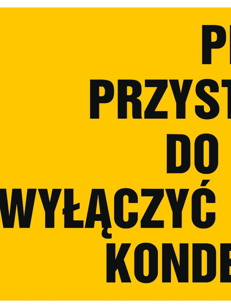 HB018 Przed przystąpieniem do pracy wyłączyć i rozładować kondensatory - arkusz 8 naklejek - arkusz 8 naklejek