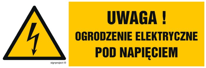 HB019 Uwaga ogrodzenie elektryczne pod napięciem - arkusz 8 naklejek - arkusz 8 naklejek