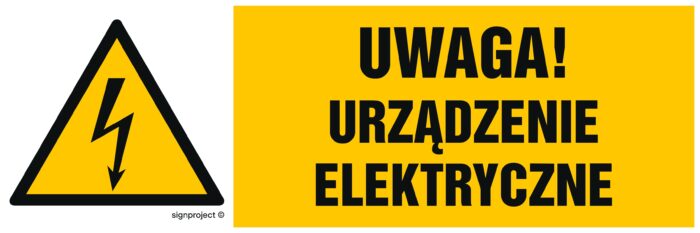 HB020 Uwaga urządzenie elektryczne - arkusz 8 naklejek - arkusz 8 naklejek