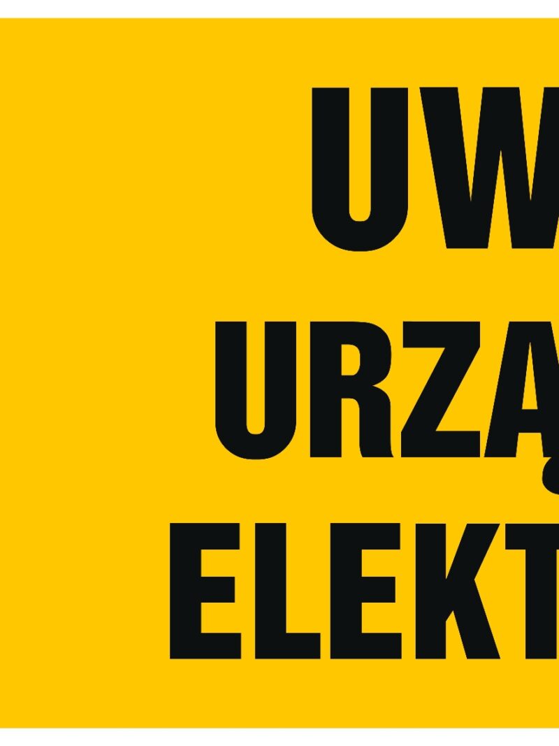 HB020 Uwaga urządzenie elektryczne - arkusz 8 naklejek - arkusz 8 naklejek