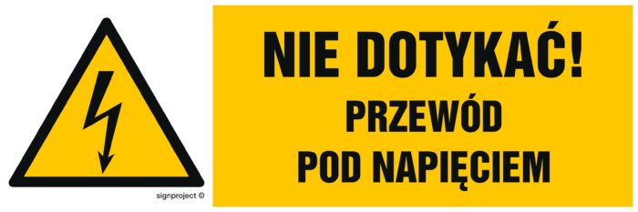 HB021 Nie dotykać przewód pod napięciem - arkusz 8 naklejek - arkusz 8 naklejek