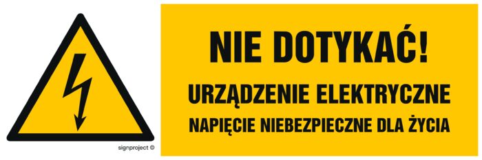 HB022 Nie dotykać urządzenie elektryczne napięcie niebezpieczne dla życia - arkusz 8 naklejek - arkusz 8 naklejek