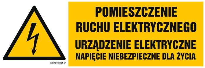 HB026 Pomieszczenie ruchu elektrycznego urządzenie elektryczne napięcie niebezpieczne dla życia - arkusz 8 naklejek - arkusz 8 naklejek