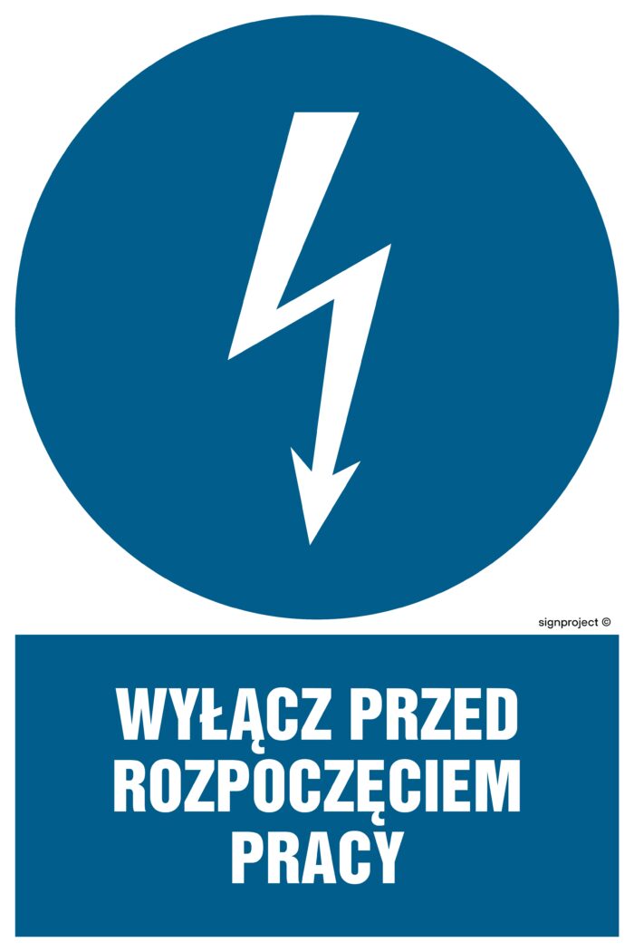 HE002 Wyłącz przed rozpoczęciem pracy - opakowanie 10 sztuk