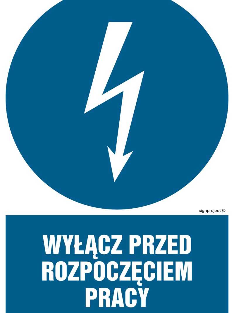 HE002 Wyłącz przed rozpoczęciem pracy - arkusz 9 naklejek