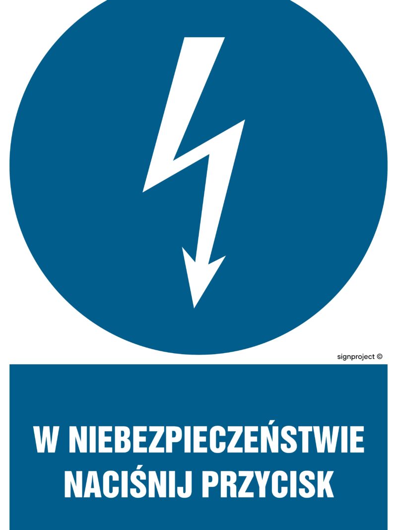 HE011 W niebezpieczeństwie naciśnij przycisk - arkusz 9 naklejek