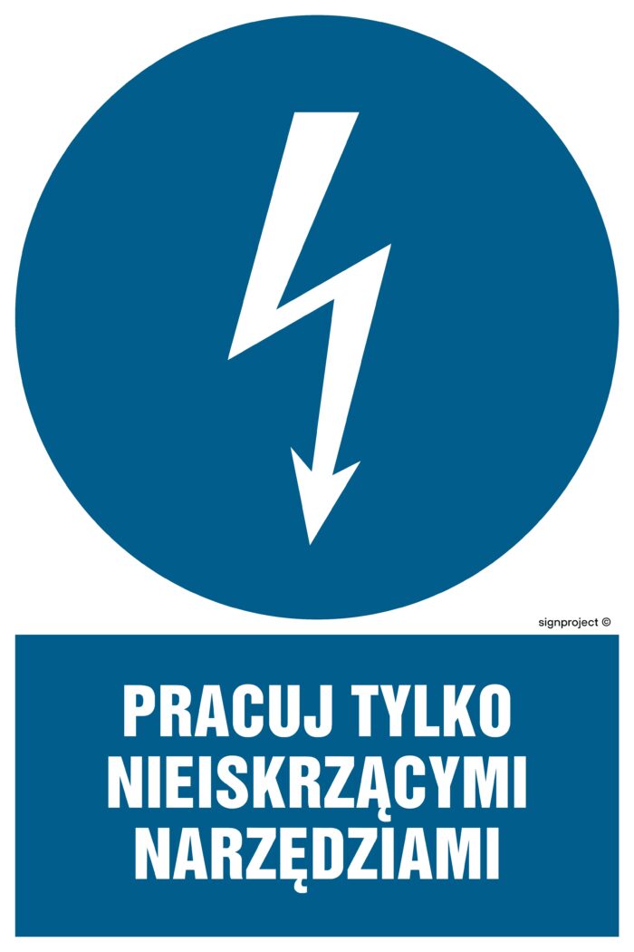 HE012 Pracuj tylko nieiskrzącymi narzędziami - arkusz 9 naklejek