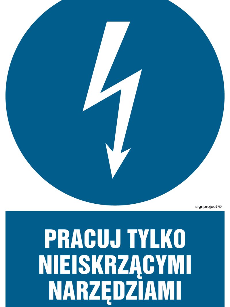 HE012 Pracuj tylko nieiskrzącymi narzędziami - arkusz 9 naklejek