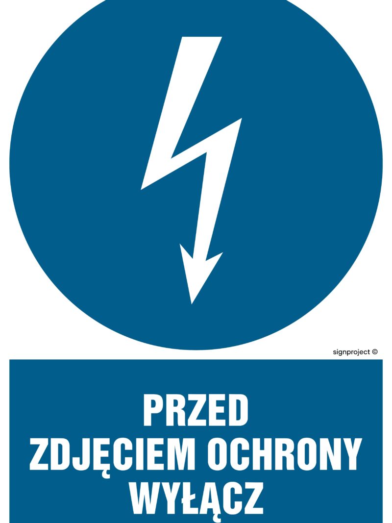 HE014 Przed zdjęciem ochrony wyłącz - arkusz 9 naklejek