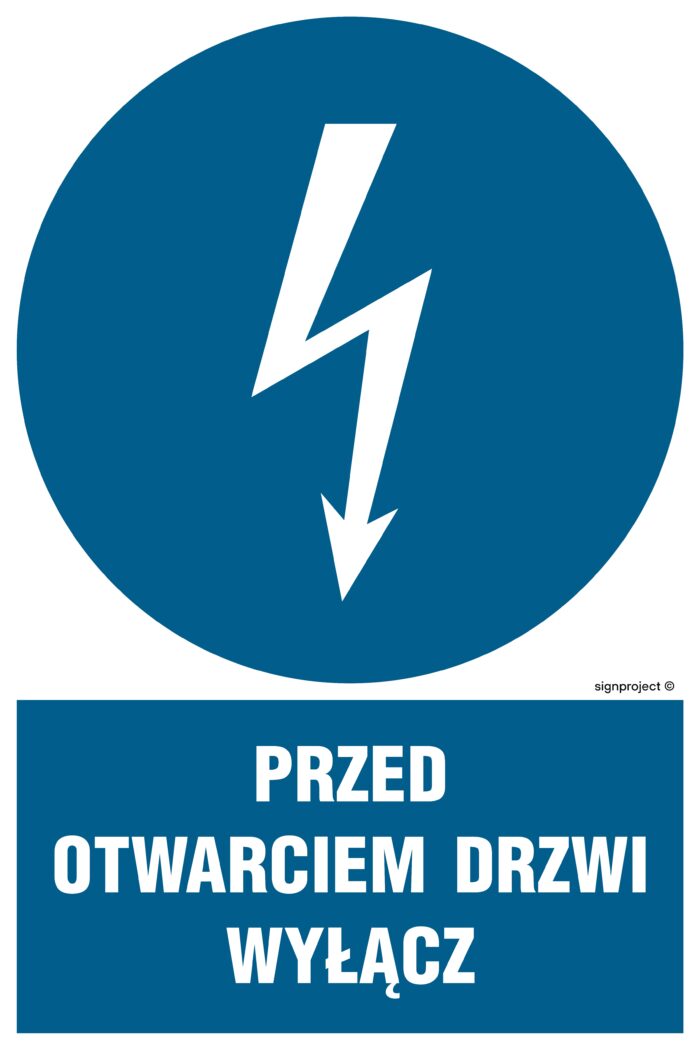 HE019 Przed otwarciem drzwi wyłącz - arkusz 9 naklejek