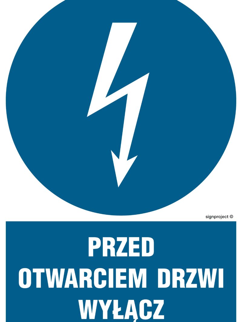 HE019 Przed otwarciem drzwi wyłącz - arkusz 9 naklejek